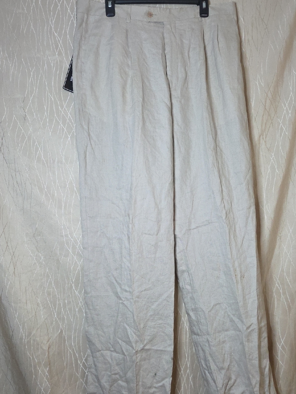 Men's Light Beige Linen Blend Dress Pants‎